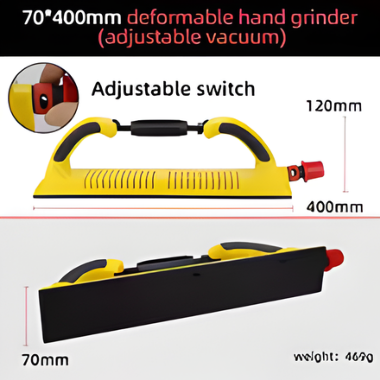 HIFESON 70x400mm Handleiding Schuurblok Schuurpapier Machine Hand Slijpen Houder Handheld Polijstmachine Schuurmachine Voor Auto hout Workig