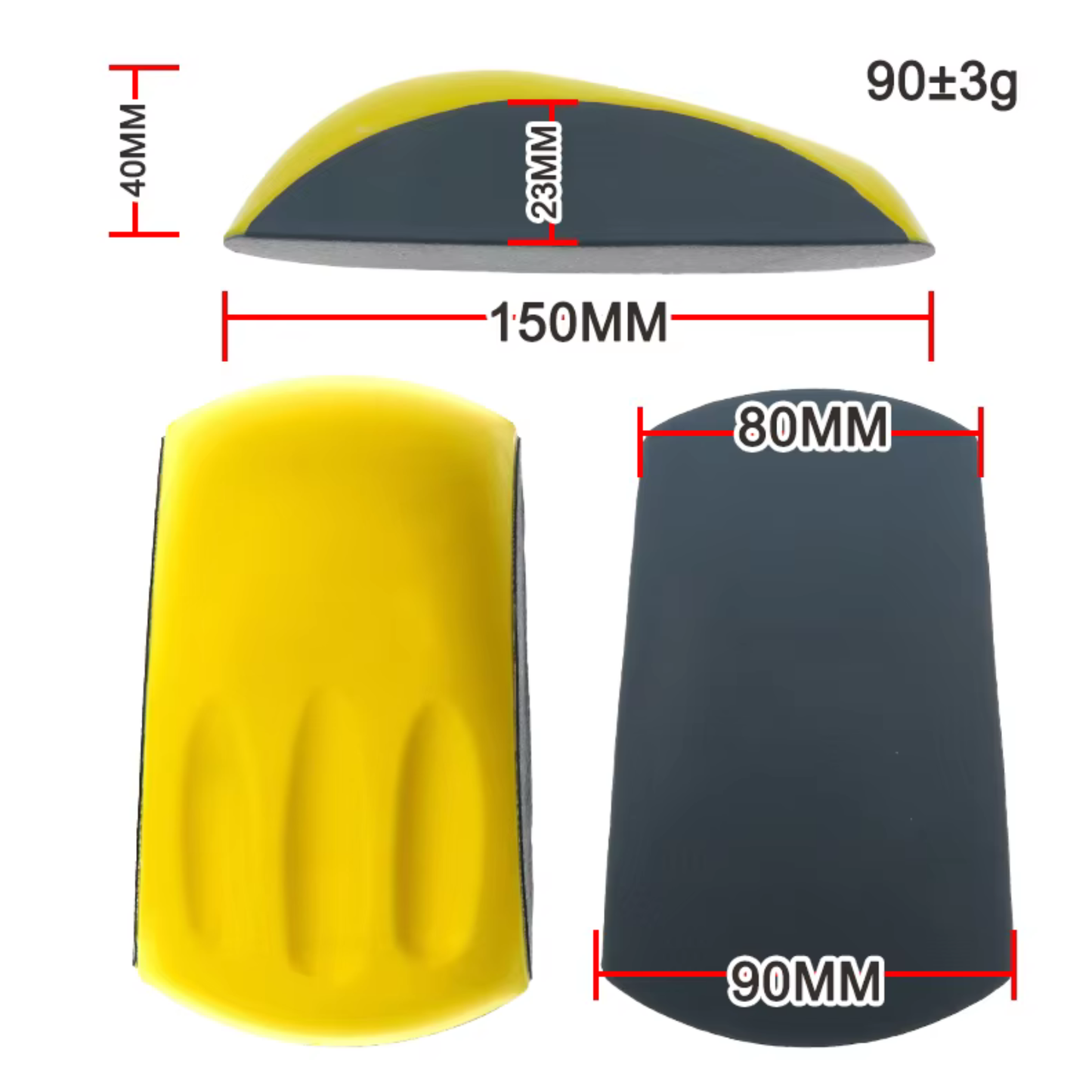 6 Inch 150 MM Hand Schuurblok PU Haak Lus/Lederen Hand Schuurgereedschap voor Klittenband Schuurpapier Automotive schuurschijf